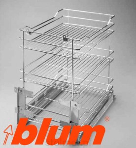Kosz Cargo, 3 półki, 500mm, P22 efekt chromu, dolny montaż BLUM