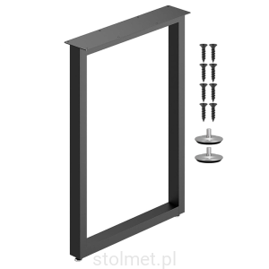 Stelaż nogi do stołu biurka Kwadrat metalowe Czarny mat 1 SZTUKA H 71x60 cm