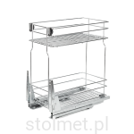 Kosz cargo do szafki dolnej 30 cm 2 półki cichy domyk pełny wysuw, Chrom połysk