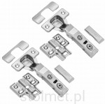 Zawias prosty 2-BAG 110° G-TEC samodomyk, prowadnik na cztery wkręty, komplet zaślepek