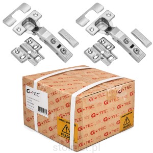 Zawias prosty 2-BAG 110° G-TEC samodomyk, prowadnik na cztery wkręty, komplet zaślepek, 100 sztuk