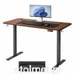Biurko elektryczne 120 x 60, stelaż biurka, nogi, elektryczna regulacja H-72-118 cm,  Dark wallnut