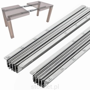 Prowadnica do stołu PRO 65/220, do przeciętej oskrzyni, 4 wkładki 50 cm