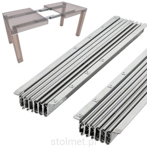 Prowadnica do stołu PRO 65/370, do przeciętej oskrzyni, 7 wkładek 50 cm