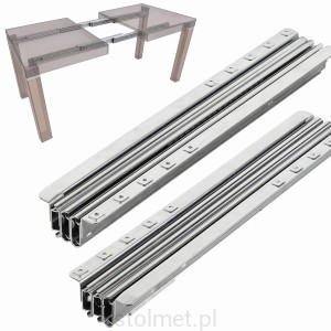 Prowadnica do stołu PRO 65/270, do przeciętej oskrzyni, 5 wkładek 50 cm