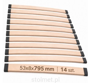 Listwy i mocowania dodatkowe do stelaża ramy łóżka 795 mm – 14 szt. | mocne do ramy łóżka 80 i 160