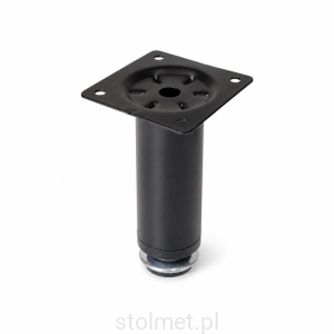Noga stopka meblowa metalowa H-100, z regulacją, okrągła, Czarna