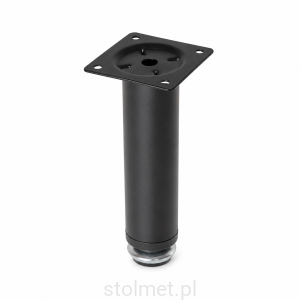 Noga nóżka stopka meblowa metalowa H-150, z regulacją, okrągła, Czarna