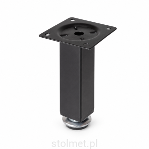 Noga nóżka stopka meblowa metalowa H-100, z regulacją, kwadratowa, Czarna