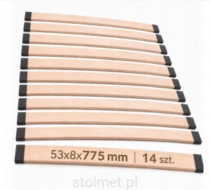 Listwy i mocowania dodatkowe do stelaża ramy łóżka 775 mm – 14 szt. | mocne do ramy łóżka 80 i 160