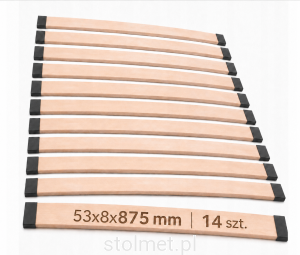 Listwy i mocowania dodatkowe do stelaża ramy łóżka 875 mm – 14 szt. | mocne do ramy łóżka 90 i 180
