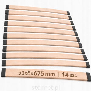 Listwy i mocowania dodatkowe do stelaża ramy łóżka 675 mm – 14 szt. | mocne do ramy łóżka 70 i 140