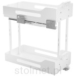 Kosz Cargo PRO BOX do szafki 30cm 2 półki, Pełny wysuw, Samodociąg, Biały
