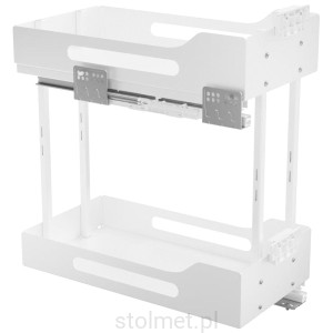 Kosz Cargo PRO BOX do szafki 30cm 2 półki, Pełny wysuw, Samodociąg, Biały