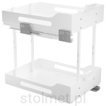 Kosz Cargo PRO BOX do szafki 40cm 2 półki, Pełny wysuw, Samodociąg, Biały