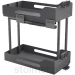 Kosz Cargo PRO BOX do szafki 30cm 2 półki, Pełny wysuw, Samodociąg, Antracyt