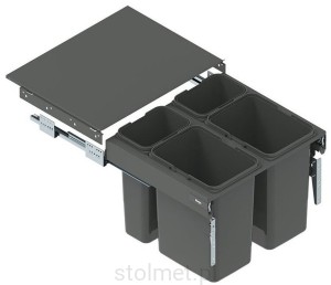 Segregator na odpady szuflada SEGREGO 60cm L-482mm 2x20L + 2x9L grafit WE28.4039.01.924