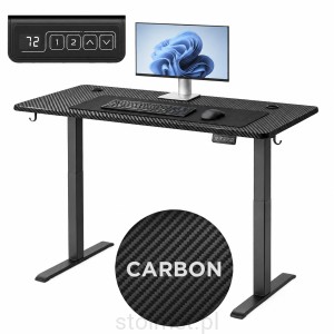 Biurko elektryczne 120 x 60, stelaż biurka, nogi, elektryczna regulacja H-72-118 cm, Grafit/Carbon