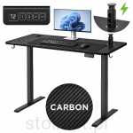 Biurko elektryczne 120 x 60, stelaż biurka, nogi, elektryczna regulacja H-72-118 cm, Grafit/Carbon + przedłużacz