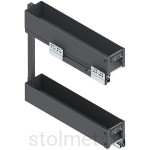 Kosz Cargo ELEMENT do niskich szafek, do szafki 15cm 2 półki, Pełny wysuw, Samodociąg, Antracyt