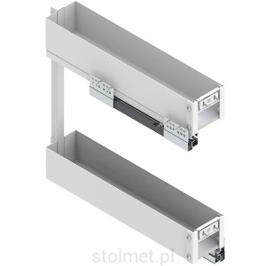 Kosz Cargo ELEMENT do niskich szafek, do szafki 15cm 2 półki, Pełny wysuw, Samodociąg, Biały