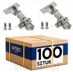Zawias prosty 110° samodomyk GTEC SOFT-CLOSE, z prowadnikiem + EUROWKRĘTY, 100 sztuk
