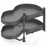 Półka narożna nerka OPTIMA NOMA, 900/500, prawa, grafit