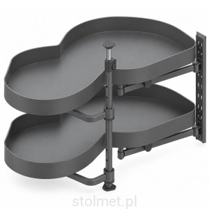 Półka narożna nerka REJS OPTIMA NOMA, 900/500, prawa, grafit