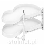 Półka narożna nerka OPTIMA NOMA, 1000/600, prawa, biały