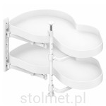 Półka narożna nerka OPTIMA NOMA, 1000/600, lewa, biały