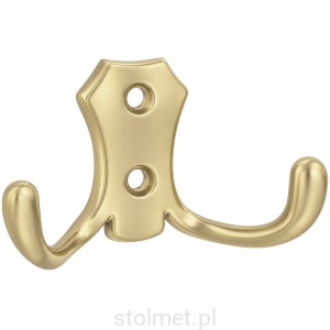Wieszak meblowy, 2 ramienny, złoto szczotkowane