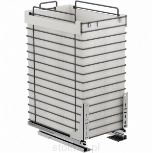 Kosz szuflada cargo z workiem na odzież ubrania pranie do płytkich szafek szer. szafki 30cm, Pełny wysuw, Samodociąg, P68 Antracyt