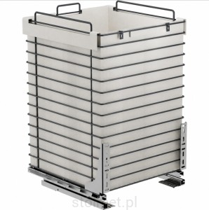 Kosz szuflada cargo z workiem na odzież ubrania pranie do płytkich szafek szer. szafki 40cm, Pełny wysuw, Samodociąg, P68 Antracyt