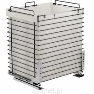 Kosz szuflada cargo z workiem na odzież ubrania pranie do płytkich szafek szer. szafki 50cm, Pełny wysuw, Samodociąg, P68 Antracyt