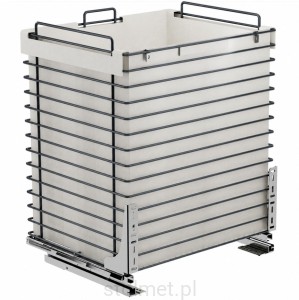 Kosz szuflada cargo z workiem na odzież ubrania pranie do płytkich szafek szer. szafki 60cm, Pełny wysuw, Samodociąg, P68 Antracyt