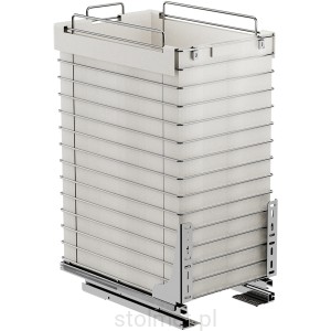 Kosz szuflada cargo z workiem na odzież ubrania pranie do płytkich szafek szer. szafki 30cm, Pełny wysuw, Samodociąg, G2 Chrom połysk