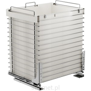 Kosz szuflada cargo z workiem na odzież ubrania pranie do płytkich szafek szer. szafki 50cm, Pełny wysuw, Samodociąg, G2 Chrom połysk