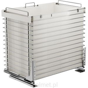 Kosz szuflada cargo z workiem na odzież ubrania pranie do płytkich szafek szer. szafki 60cm, Pełny wysuw, Samodociąg, G2 Chrom połysk