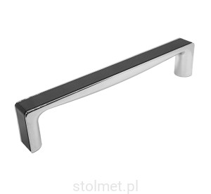 Uchwyt meblowy TWIX C-5455, czarny połysk + chrom, 160mm
