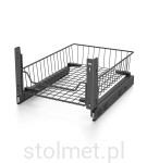 Szuflada cargo z mocowaniem do frontu, 500 mm, cichy domyk, pełny wysuw, antracyt