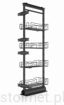 Kosz Cargo Maxi, 500 mm, 4 półki, pełny wysuw, cichy domyk, antracyt