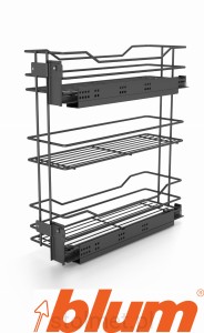 Kosz Cargo boczny prawy, 150 mm, 3 półki, Cichy domyk, Antracyt