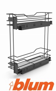 Kosz Cargo boczny lewy, 200 mm, 2 półki, Cichy domyk, Antracyt
