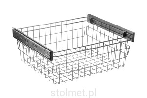 Szuflada druciana SMART do szafki 80cm, H-233mm, P. kulkowe, srebrna, cichy domyk