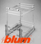 Kosz Cargo 500 mm, 2 półki, Srebrny, Prowadnice Blum