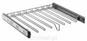 Wieszak na spodnie 900mm, prowadnica kulkowa ze spowalniaczem