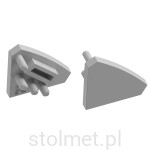 Profil kątowy LED GLAX nakładany, zaślepka trójkątna