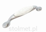 Uchwyt meblowy porcelanowy UP-19, stare srebro, porcelana popękana, 96mm