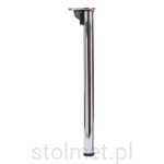 Noga meblowa składana Fi50, płytka mocująca, chrom połysk, 705mm + 30 mm 