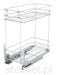 Kosz Cargo mini, regulacja 3D, 600 mm, 2 półki, Cichy domyk, Chrom